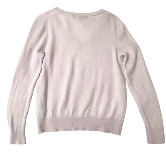 Quince 100% Cashmere V-Neck Sweater Blush Pink Soft Lightweight Knit Medium M - Picture 2 of 7